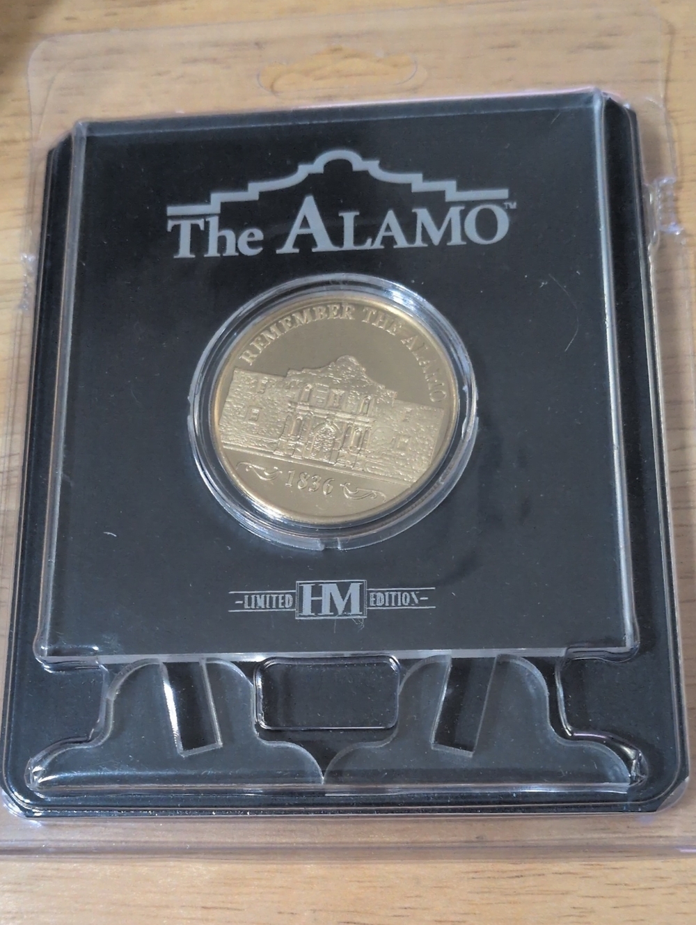 The Alamo Etched Acrylic Bronze Coin 3"x3"